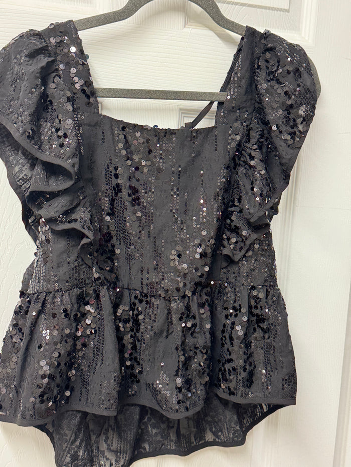 Jackie's Black Sequin Top*Final Sale