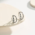 Alternating Black & Clear CZ nose hoop