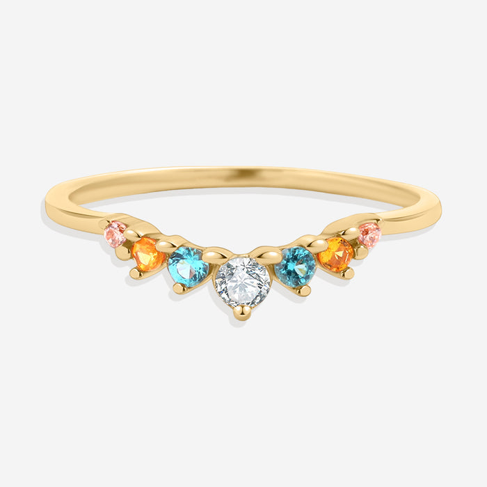 Arc Ombré Band - Topaz & Sapphire