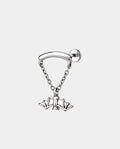 bat chain cartilage stud