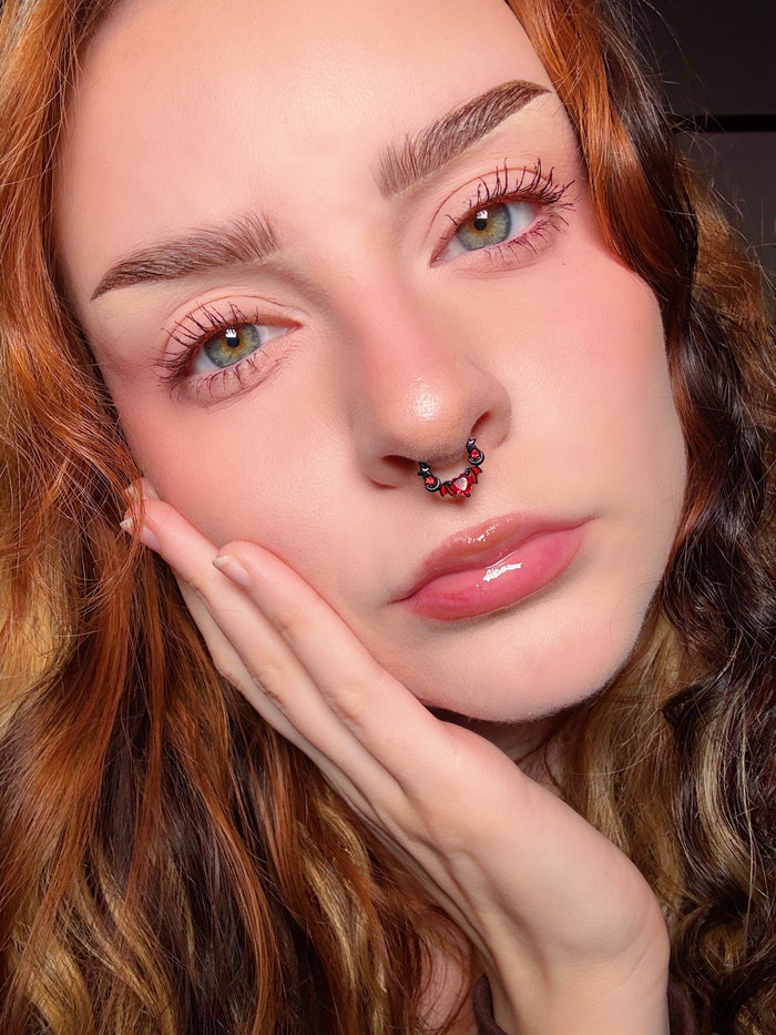 Bat Heart CZ Daith Septum Ring