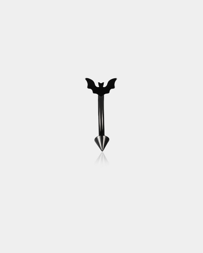black bat rook piercing ring