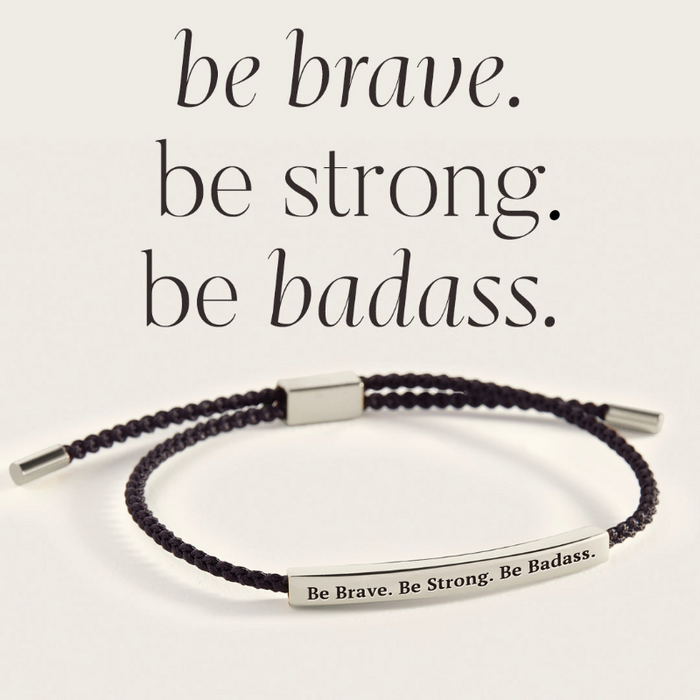 Bracelet with motivational quote on a light background