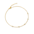 Gold bracelet with small diamonds on a white background