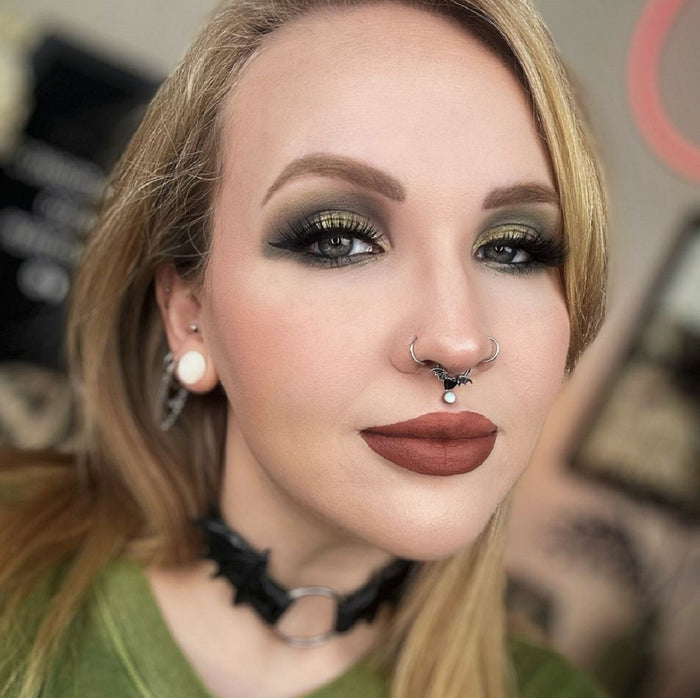 Black CZ Heart Wing Daith Septum Ring
