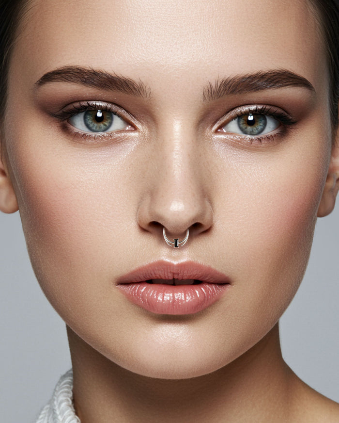 black square cz septum ring