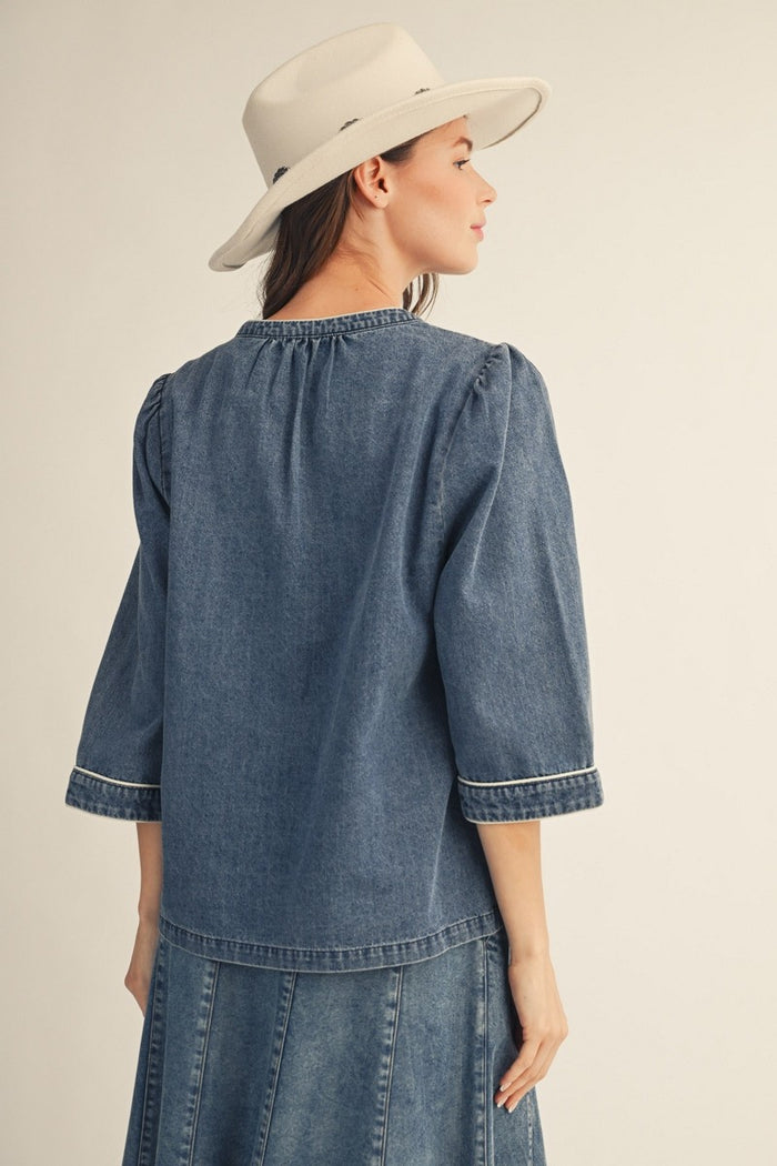 Blooming Days Denim Top