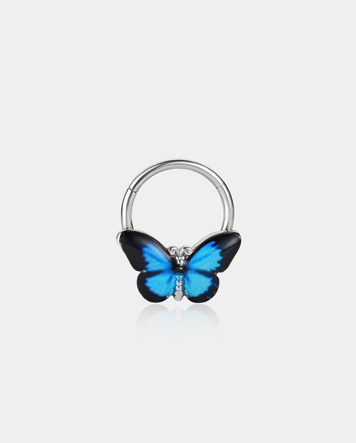 blue butterfly septum ring