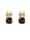 Bold Square Stone Textured Earrings