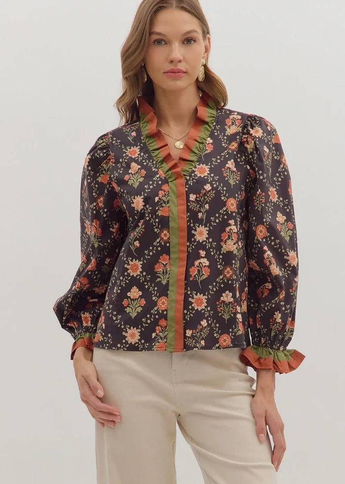 Bree's Floral Blouse by Entro*Final Sale