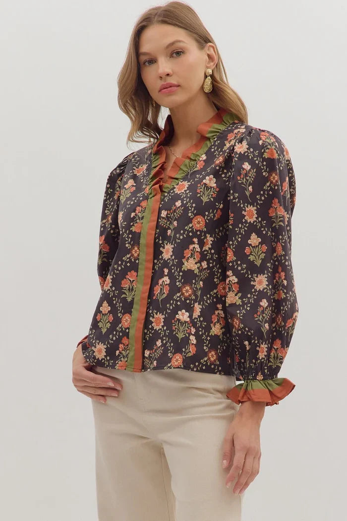Bree's Floral Blouse by Entro*Final Sale
