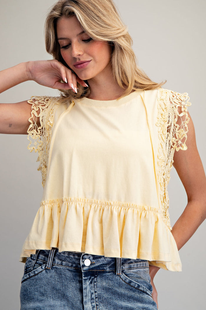 Butter Yellow Sleeveless Top for Women