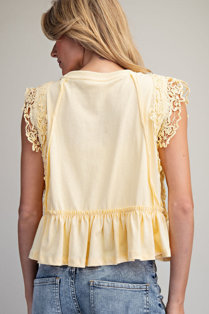 Butter Yellow Sleeveless Top for Women