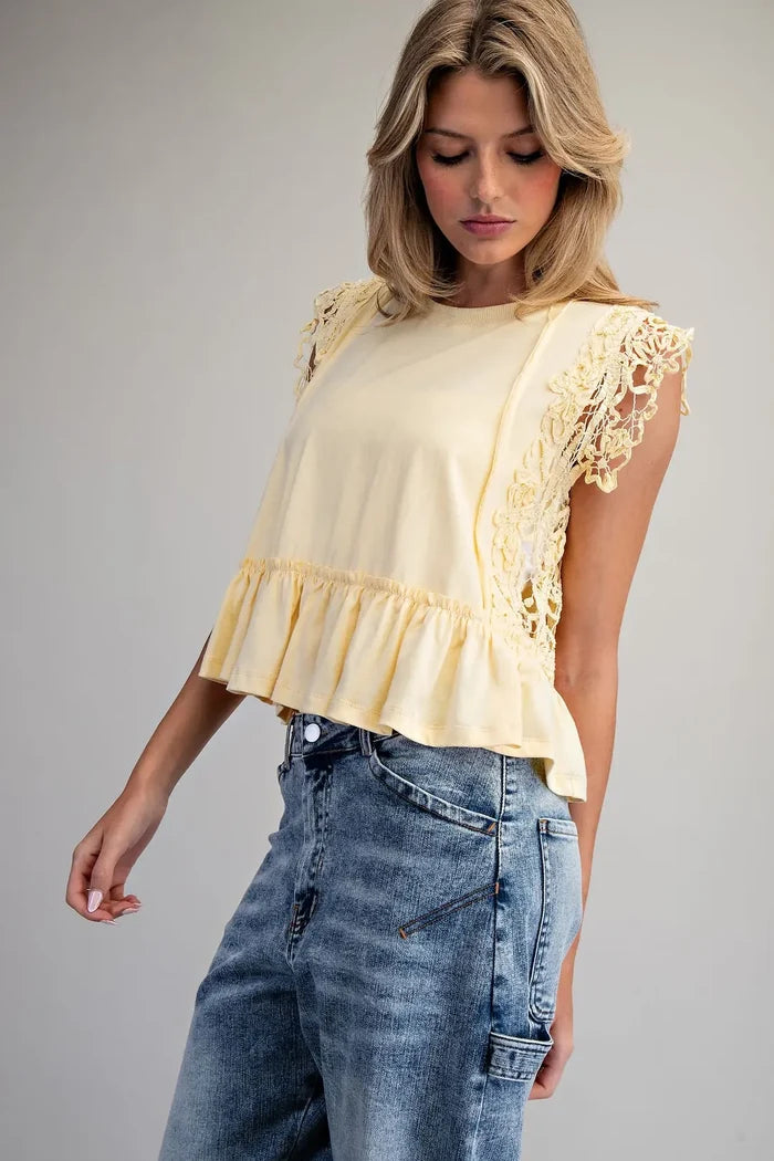 Butter Yellow Sleeveless Top for Women