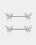 Butterfly Gems Nipple Barbell Pair
