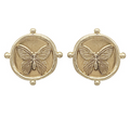 Butterfly Gold Coin Hoops