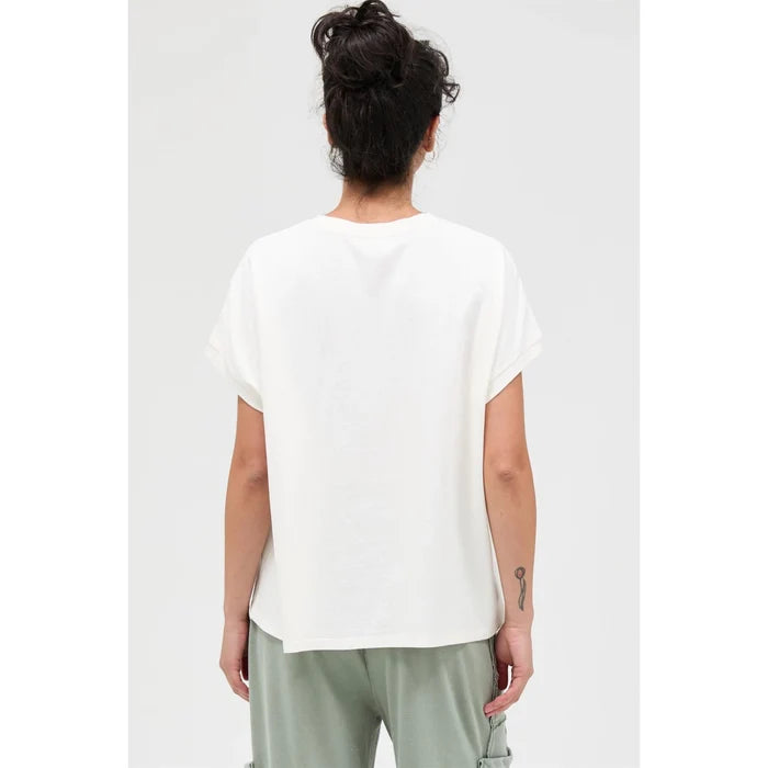 Capped Sleeve Mineral Wash T-Shirt