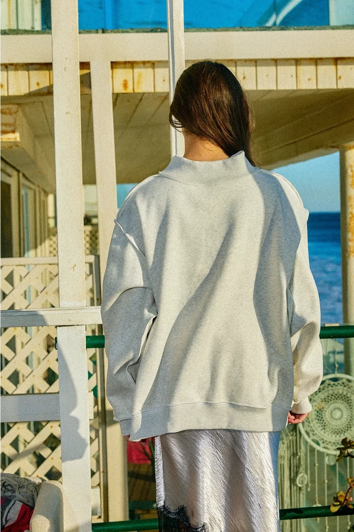 Carolina Print Reversible Mock-Neck Sweatshirt