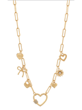 Chain Link Heart Charm Necklace
