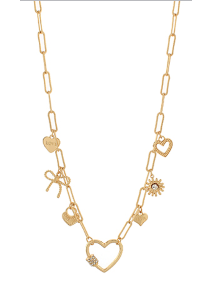 Chain Link Heart Charm Necklace