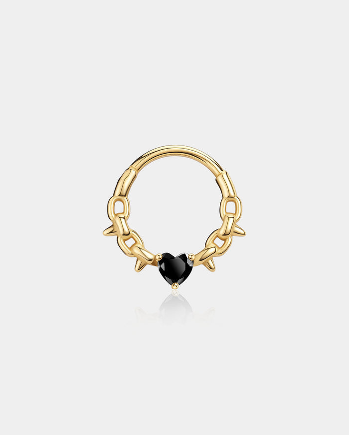 gold chain spike septum ring