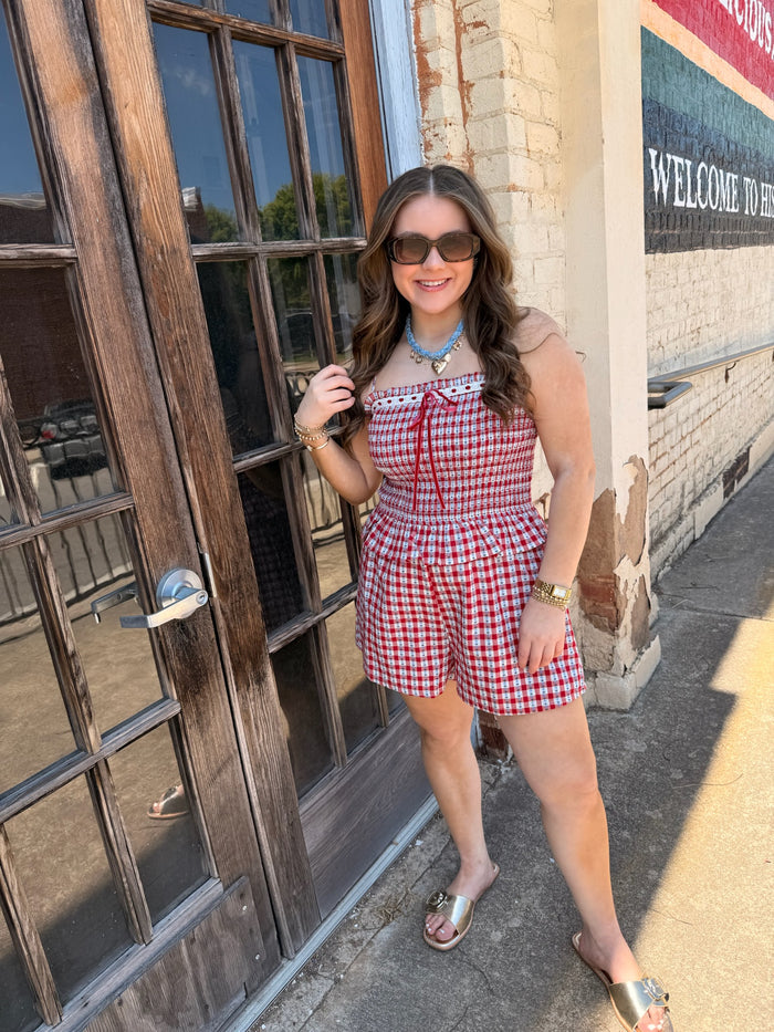 Cherry Red Romper