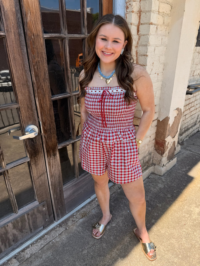 Cherry Red Romper