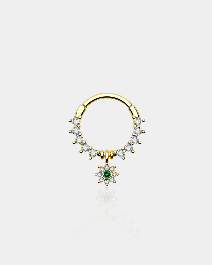 Clear CZ Sunflower Clicker Septum Ring
