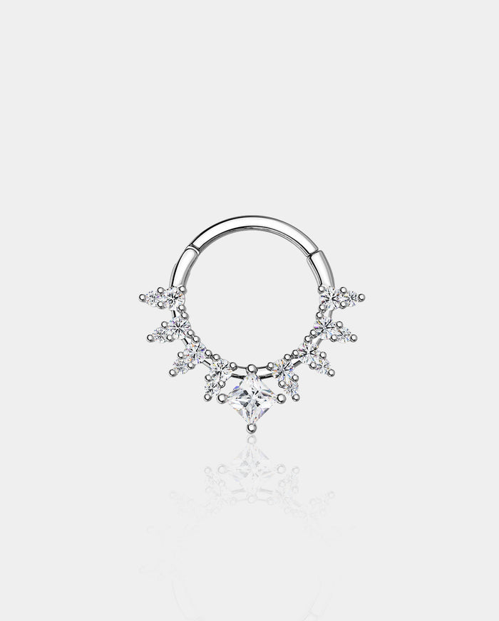 Cluster CZ Hinged Daith Septum Ring