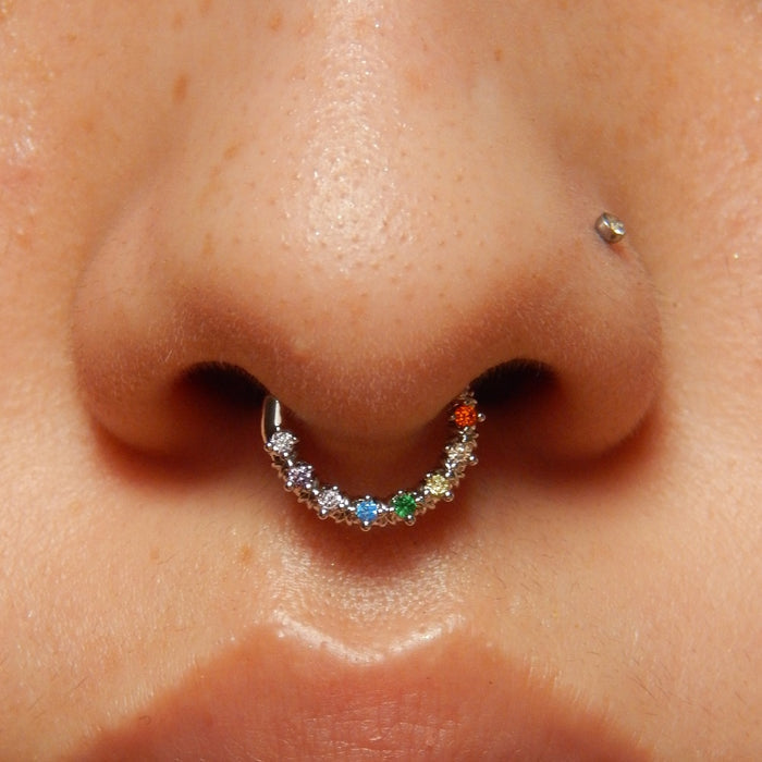 Colorful CZ Segment Daith Septum Ring