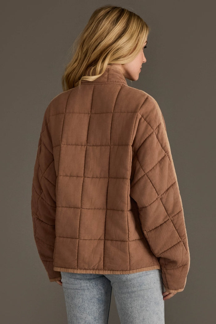 Cozy in Tan Quilted Jacket