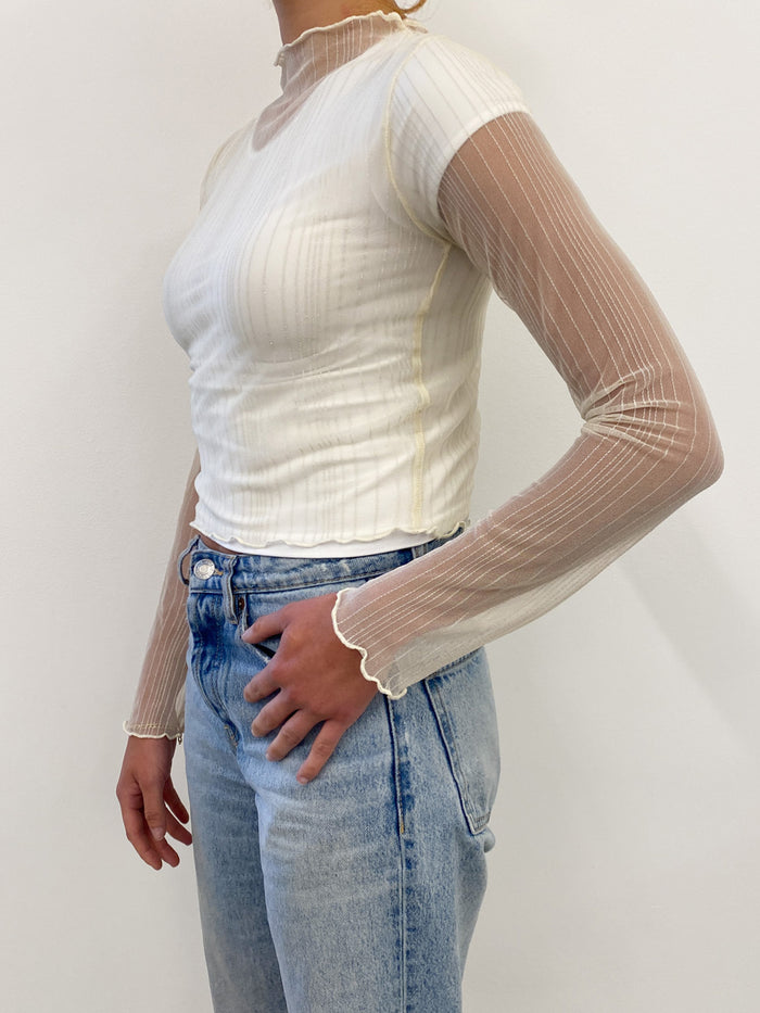 Cream Sheer Under Shirt by Zutter
