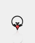 black and red septum ring