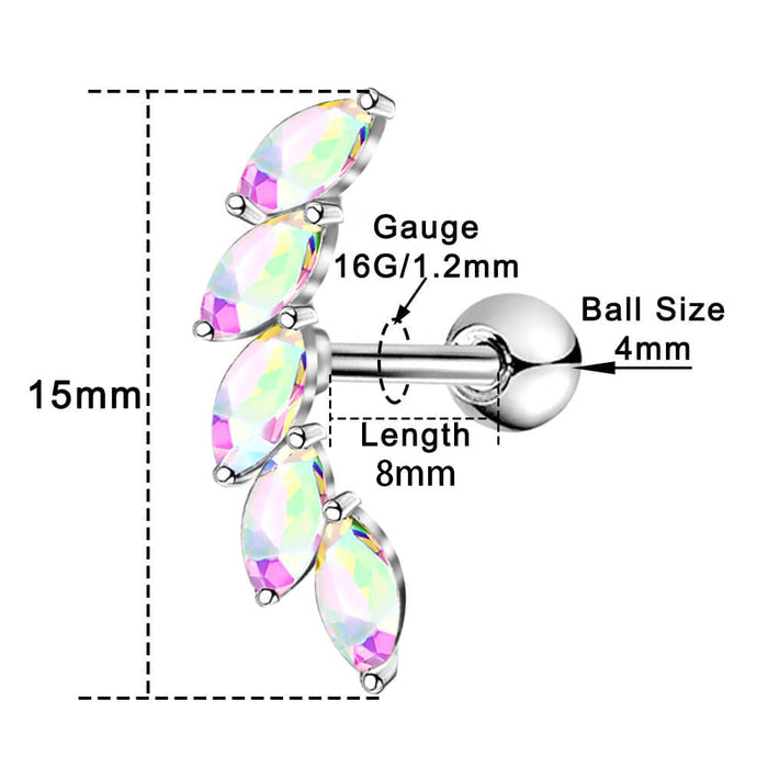 CZ Curved Cartilage Stud