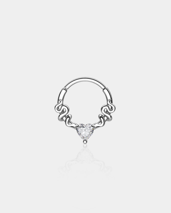 snake and heart septum ring