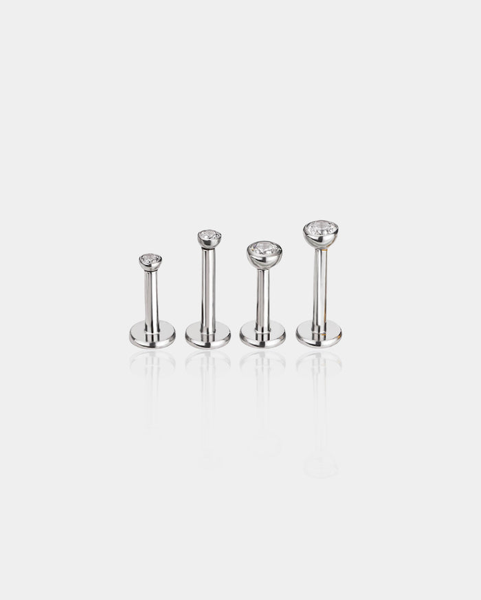 CZ Threadless Push Pin Titanium Cartilage Stud