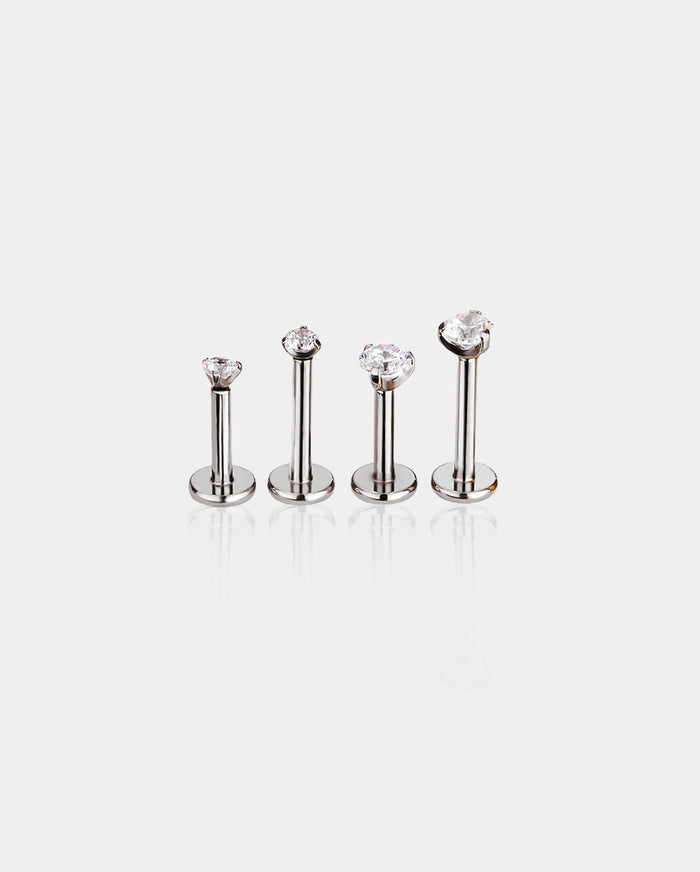 CZ Threadless Push Pin Titanium Helix Stud