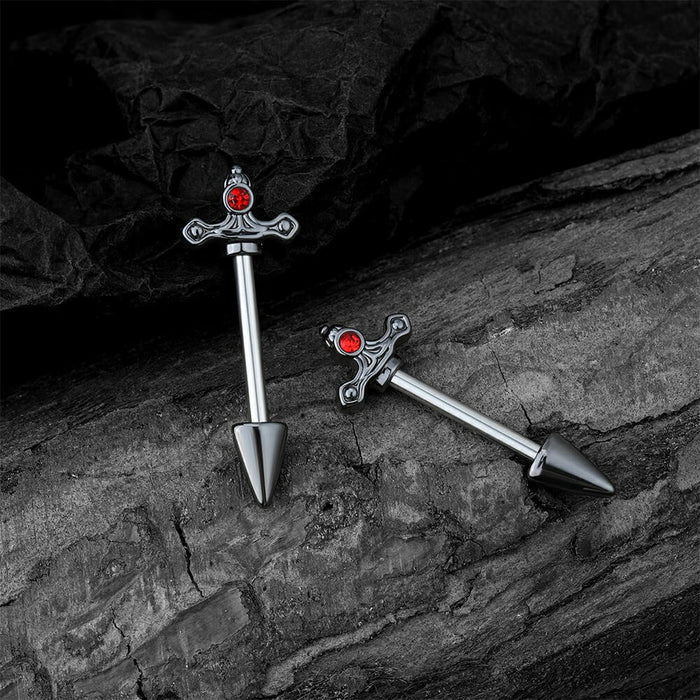 dagger nipple barbell