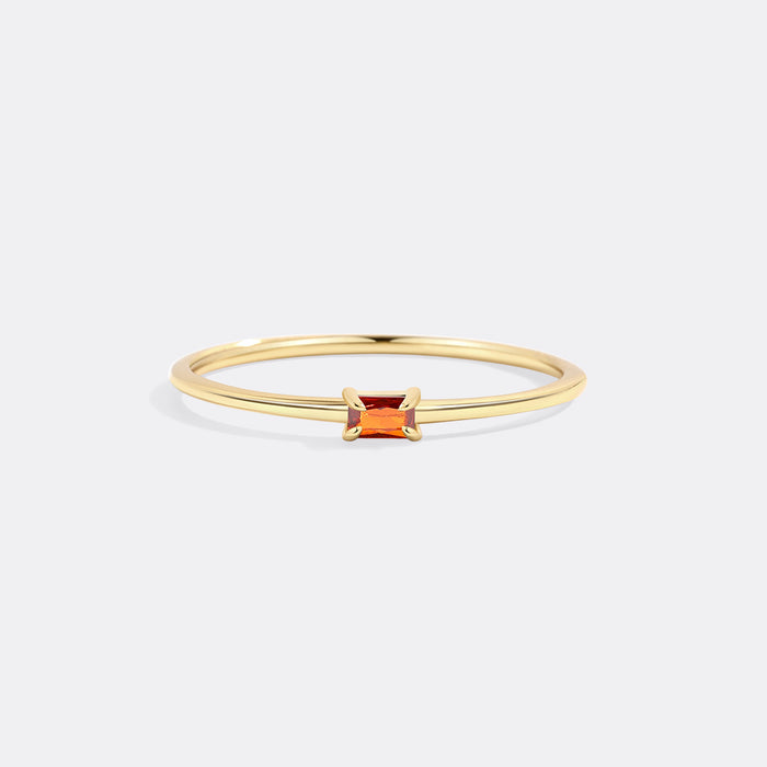 18k Gold Over Sterling Silver / January Garnet / 5