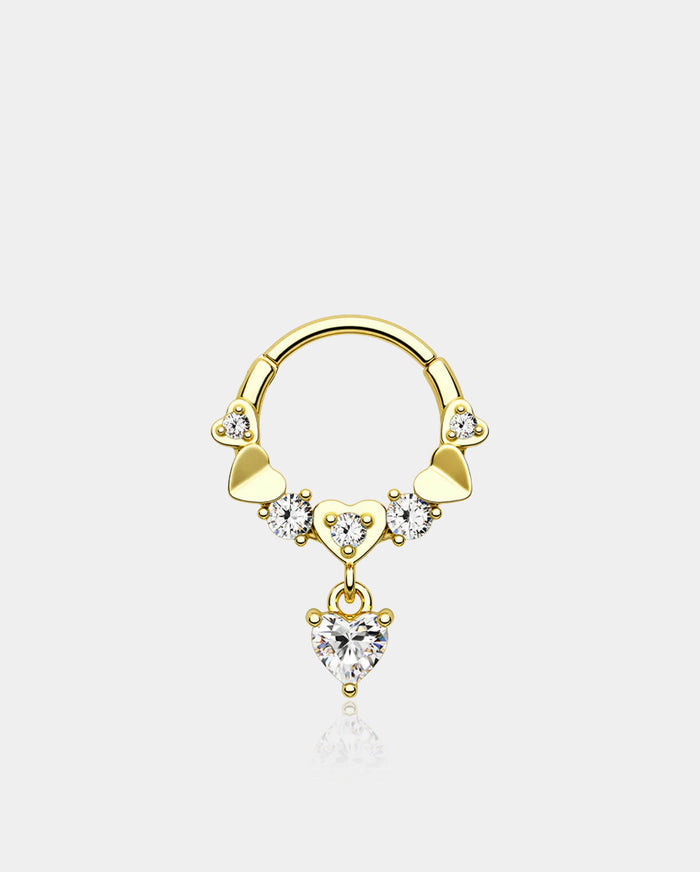 oufer gold heart septum jewelry