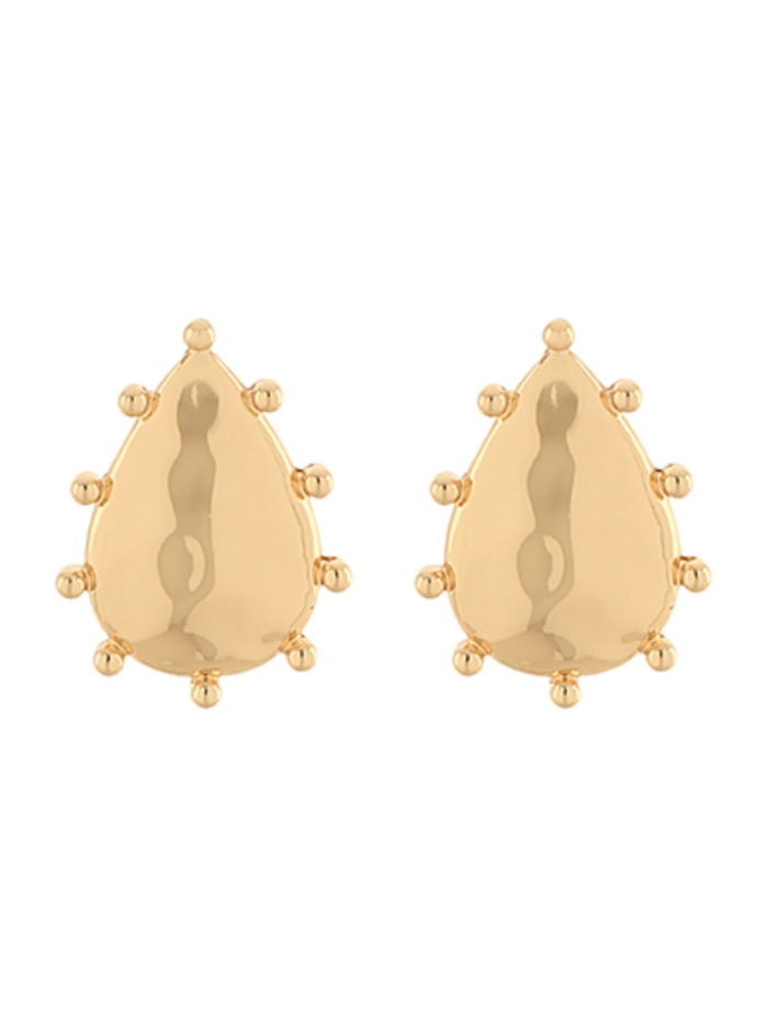 Dotted Gold Teardrop Earrings