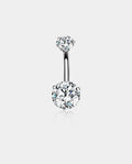 Double Round CZ Titanium Belly Ring