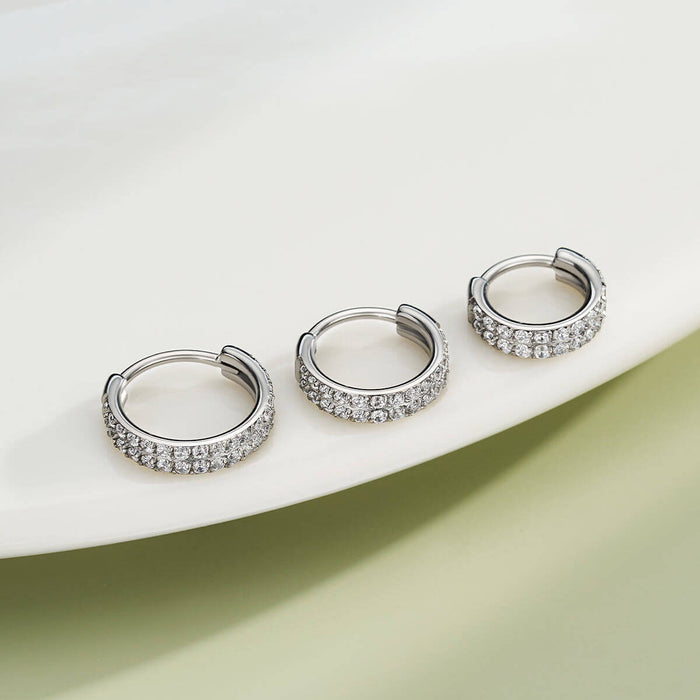 Double Row CZ Segment Nose Ring