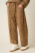 Effortless Chic Leopard Print Pull-On Barrel Pants