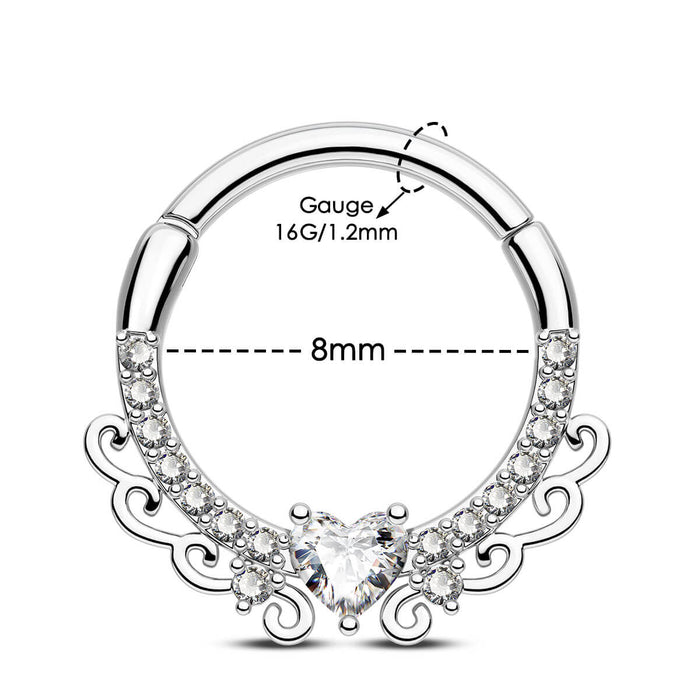 8mm heart septum ring