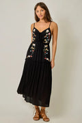 Embroidered Boho Midi Dress