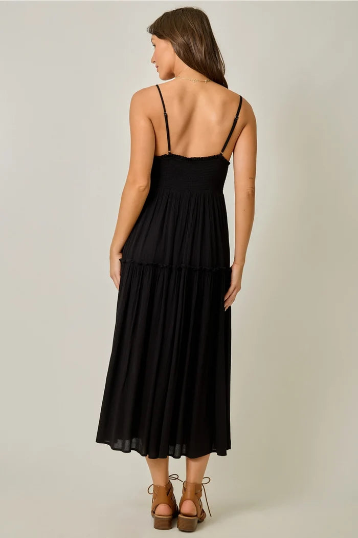 Embroidered Boho Midi Dress