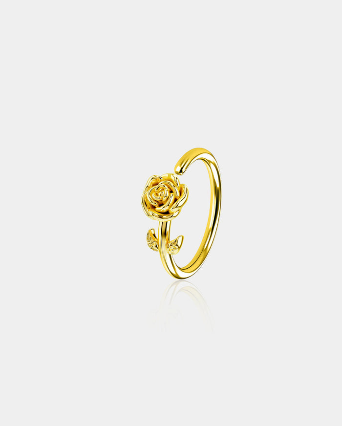 Engraved Rose Seamless Nose Hoop