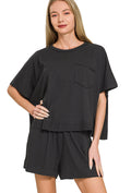 Exposed Seam Boxy Top & Shorts Set for Women