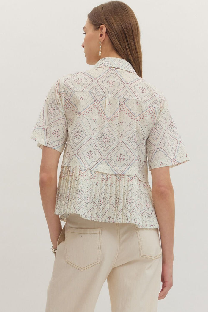 Firework Print Short Sleeve Top for Women
